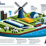 Transparent Supply Chain**

"A visually clear and organized diagram representing a transparent supply chain for a Dutch cheese company, showcasing the journey from local dairy farms to consumers in Amsterdam. Use interconnected nodes and lines to illustrate each stage: milk production, processing, packaging, transportation (depicting bicycles and electric vehicles), and retail. Highlight key elements like ethical labor practices, fair wages for farmers, sustainable packaging, and renewable energy sources. Include recognizable Dutch landmarks like windmills or canals in the background to emphasize the local aspect. Style should be clean, modern, and informative, resembling a well-designed infographic. --ar 16:9 --v 5 --style expressive"

**