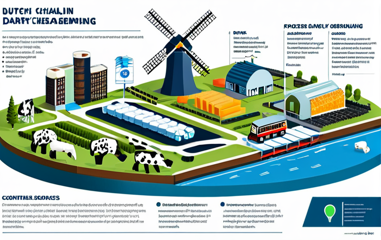 Transparent Supply Chain**
"A visually clear and organized diagram representing a transparent supply chain for a Dutch cheese company, showcasing the journey from local dairy farms to consumers in Amsterdam. Use interconnected nodes and lines to illustrate each stage: milk production, processing, packaging, transportation (depicting bicycles and electric vehicles), and retail. Highlight key elements like ethical labor practices, fair wages for farmers, sustainable packaging, and renewable energy sources. Include recognizable Dutch landmarks like windmills or canals in the background to emphasize the local aspect. Style should be clean, modern, and informative, resembling a well-designed infographic. --ar 16:9 --v 5 --style expressive"
**
