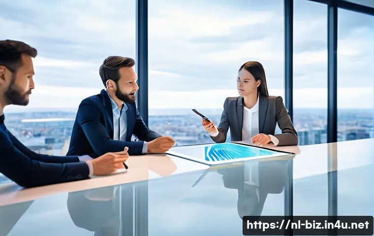 경영학 입문 - **Prompt 1: Data-Driven Future in a Dutch Office**
    "A diverse group of five business professiona...