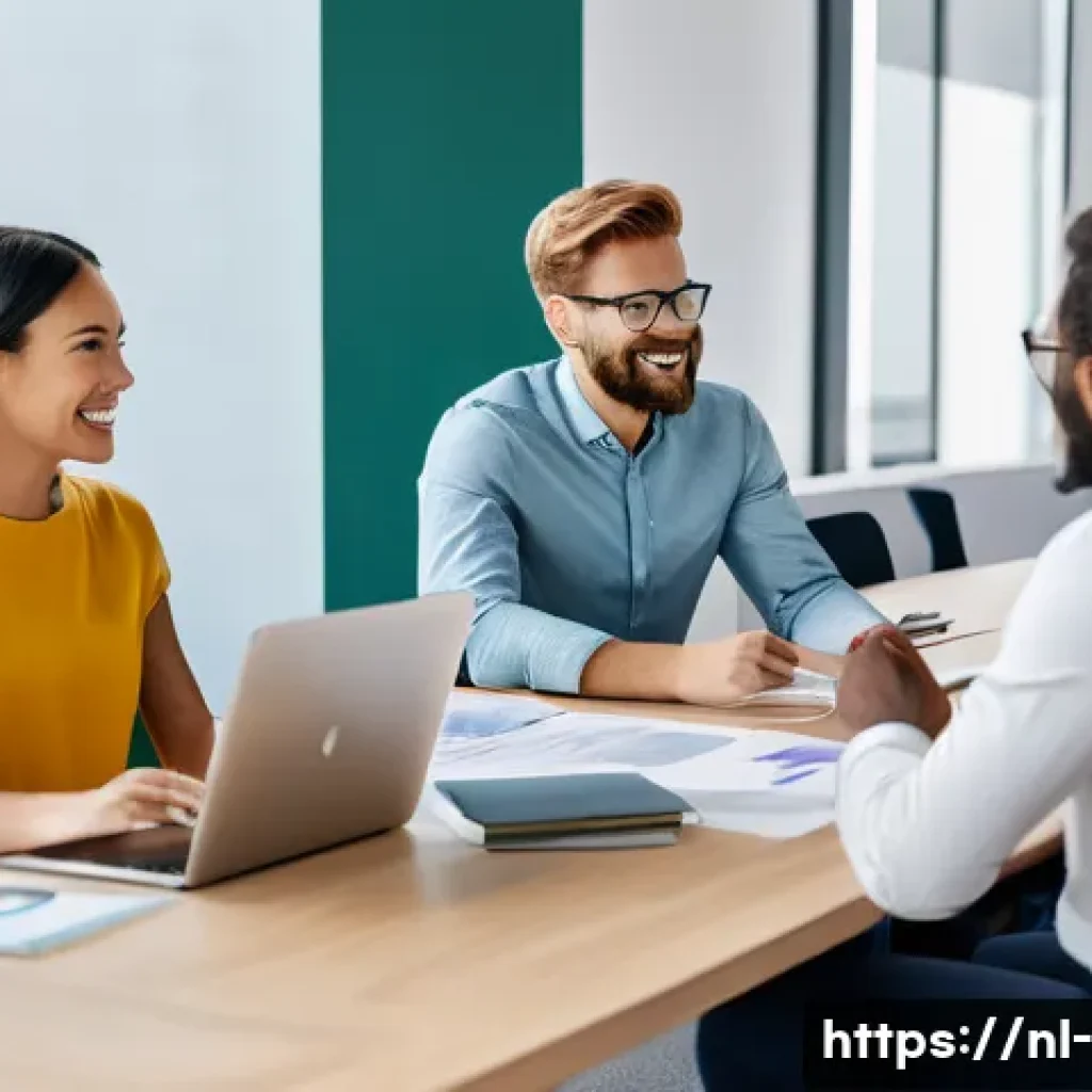 조직 간 관계 - **Image Prompt: Dynamic Hybrid Workplace – Seamless Connection**
    An uplifting and modern scene d...